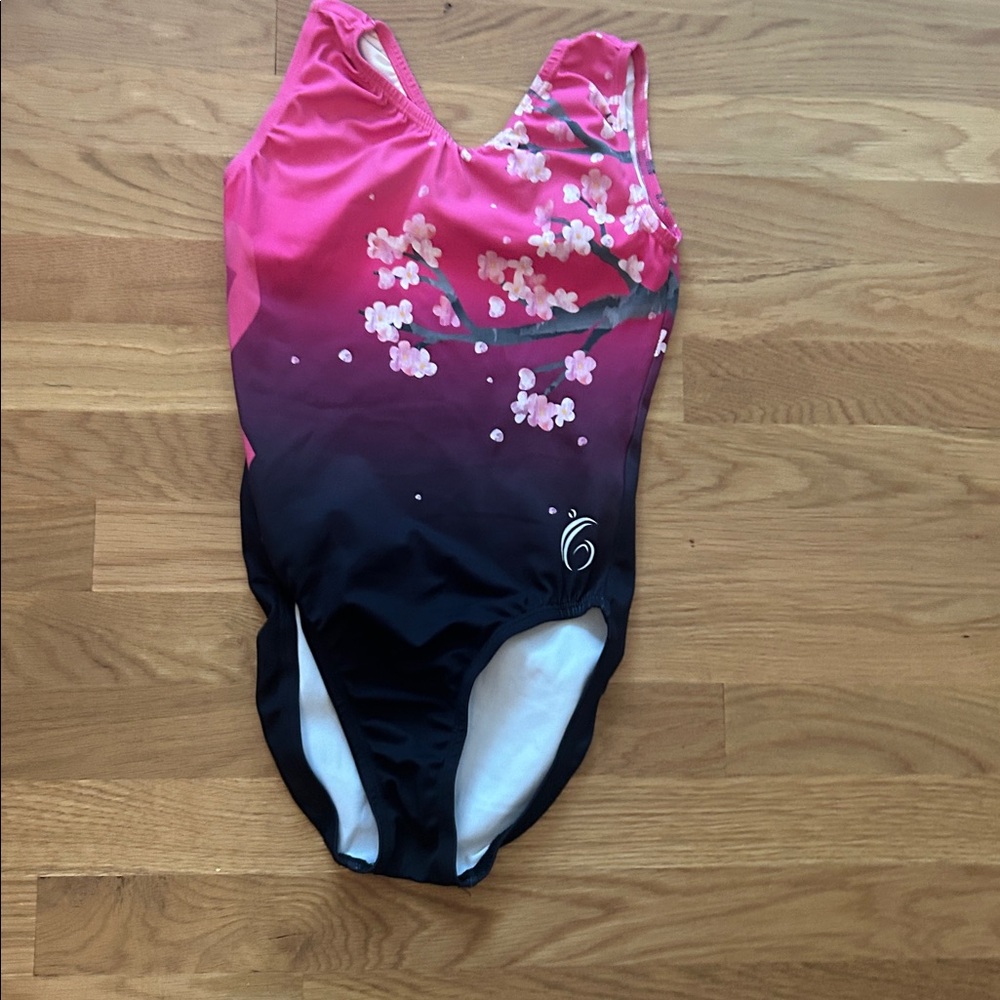 Pink and Black Floral Leotard